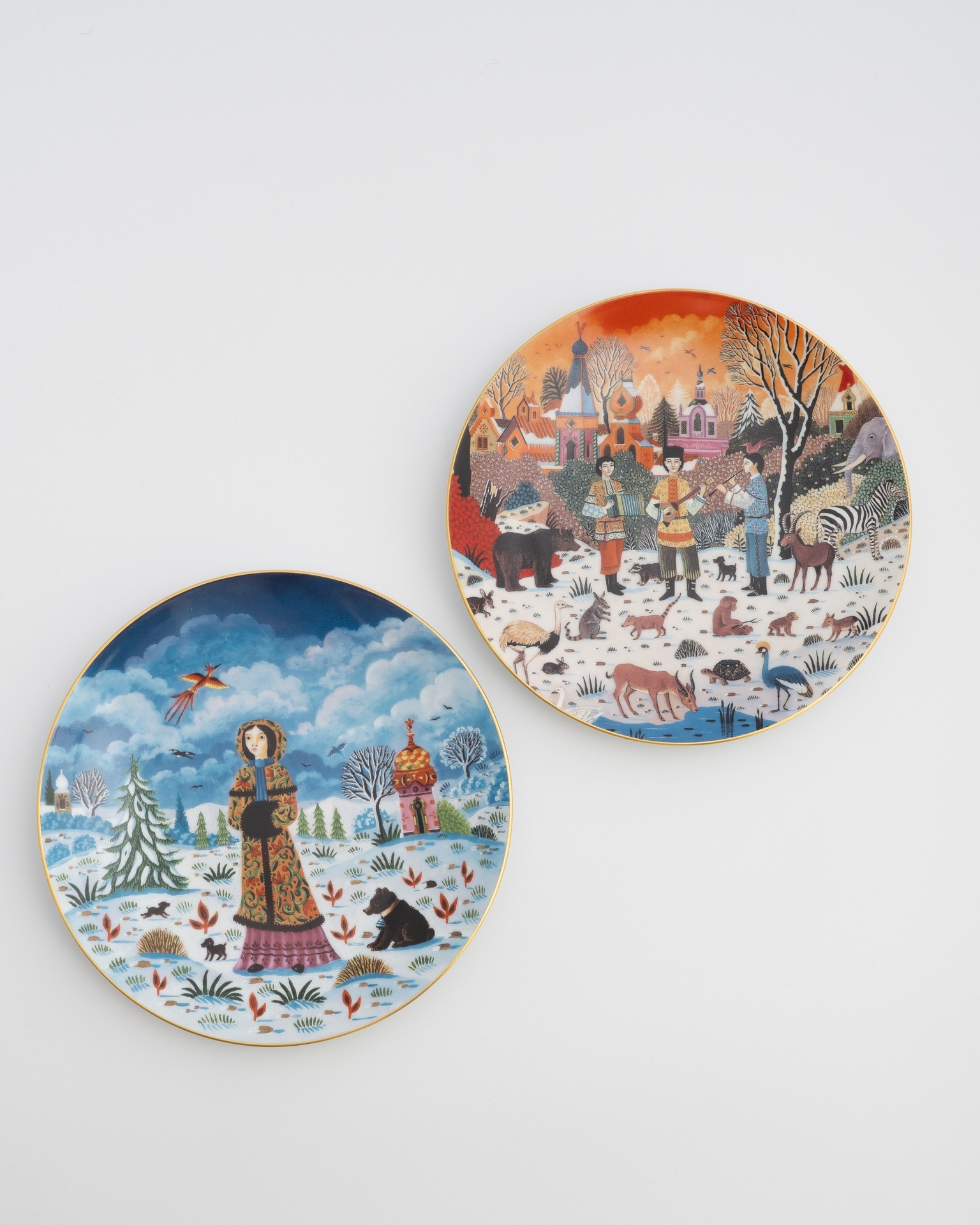 Декоративная тарелка в русском стиле,