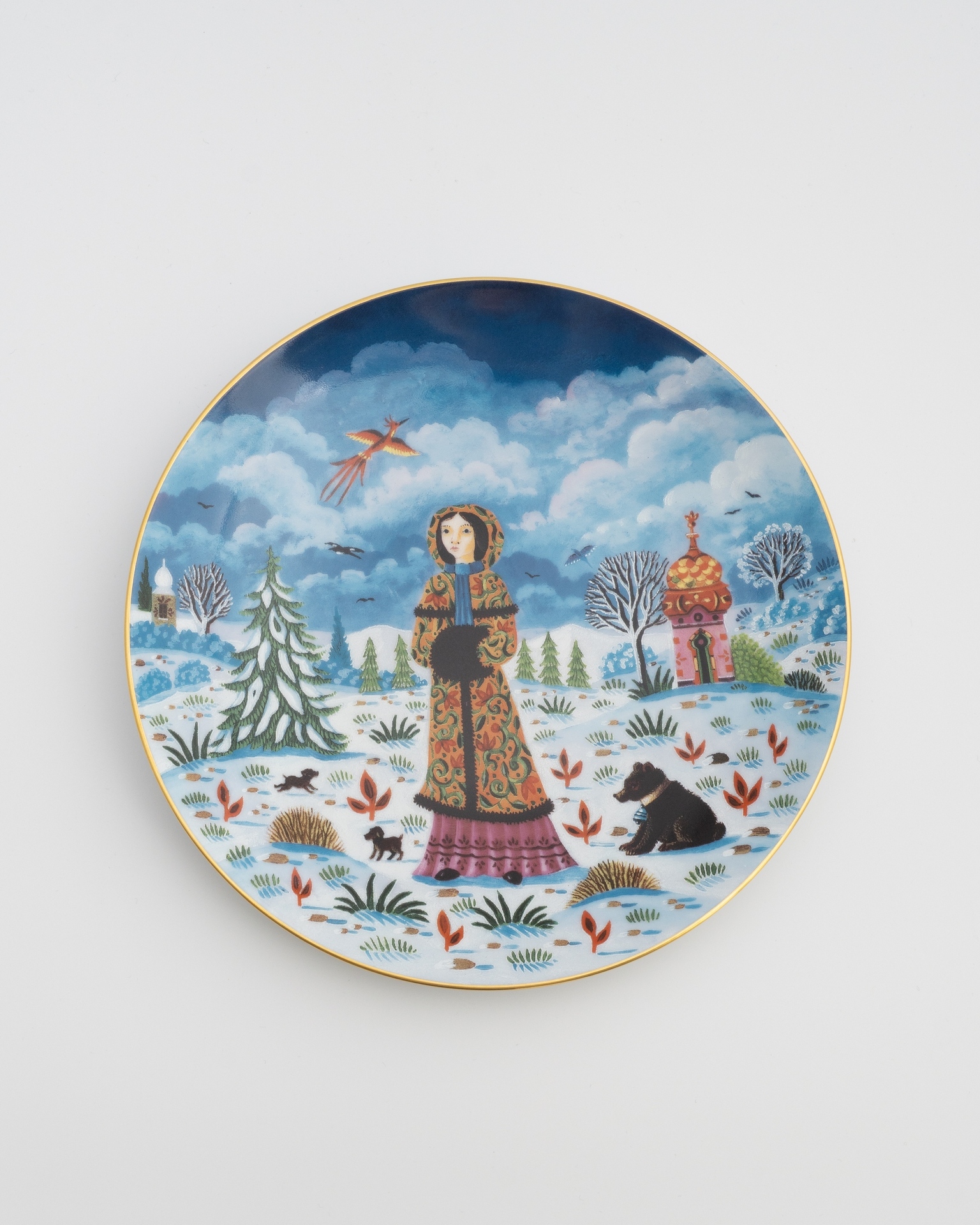 Декоративная тарелка в русском стиле,